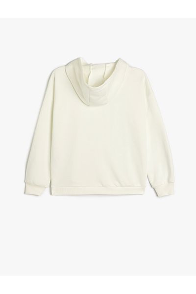 Koton Cotton Zip Long Sleeve Hooded Sweatshirt