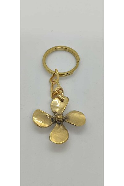 Kalender Döküm سلسلة مفاتيح بمروحة نحاسية ذات 4 شفرات (3.5 سم)