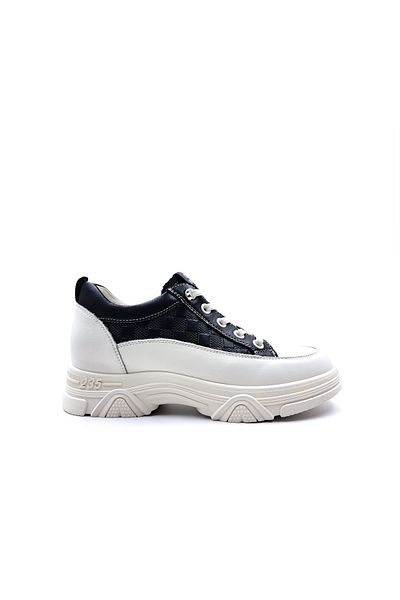 Guja Pantofi sport casual pentru femei, negri, cu toc ascuns, din piele naturală