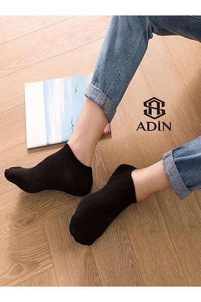Adin Бамбукови черни 12 чифта ботуши чорапи - безшевни пръсти