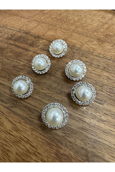 T.T Polnet Button Pearl Jacket Blouse Stone Metal Button