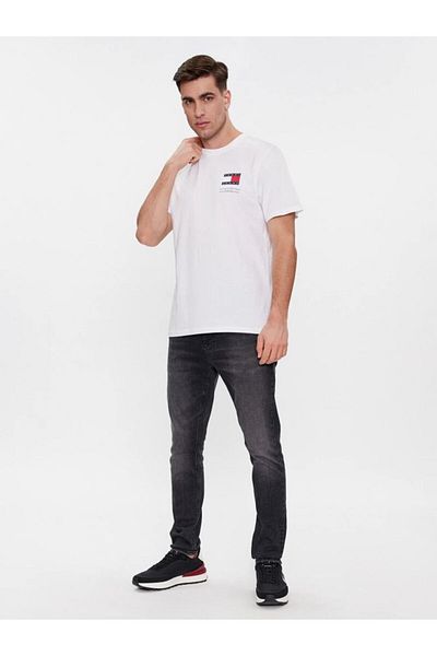 Tommy Hilfiger TOMMY JEANS MEN'S SLIM ESSENTIALENTIAL FLAG T-SHIRT EXT