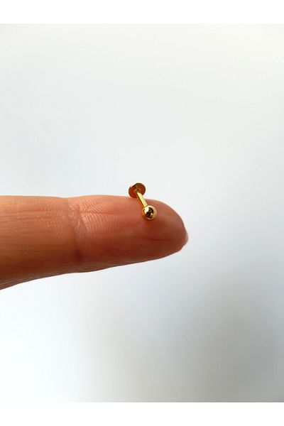 kurukafagift Gold Color Surgical Steel Ball - Piercing Tragus Helix Lobe Conch Cartilage 6 mm