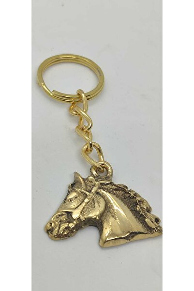 Kalender Döküm Pirinç At Kafası Anahtarlık