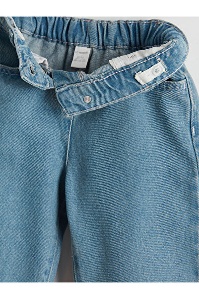 LC Waikiki LCW Kids Beli Lastikli Kız Çocuk Jean Pantolon