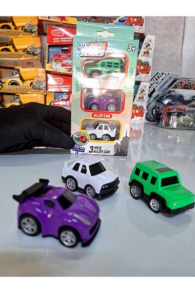 FEN TOYS سيارات نموذج سيارة صغير جمالي شخصية كرتونية سيارة جيب سباق كلاسيكية 22 × 10 سم 3 قطع