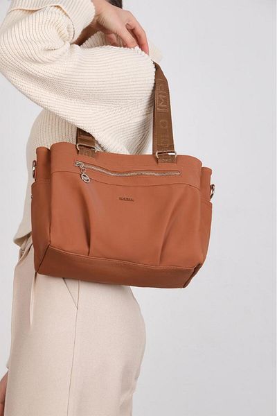 Baginn Geantă de umăr pentru femei din țesătură satinată - 35*25 cm, curea încrucișată, geantă de mână din piele vegană Mega Bag