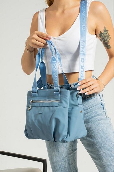 Baginn Geantă de umăr pentru femei din piele vegană - 35*25 cm, curea încrucișată, mâner Mega Bag din satin