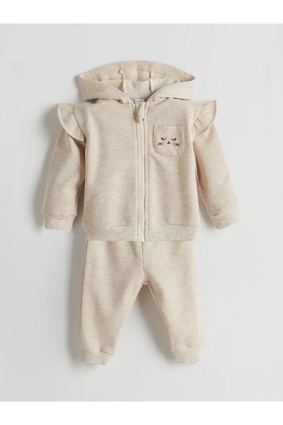 LC Waikiki Lcw Baby - Set of 2 Hooded Sweatshirt and Sweatpants for Baby Girl