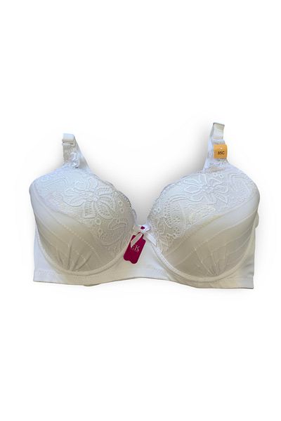 F.K Model 728 Sutien cu cupă C cu dantelă albă și sârmă - fără suport