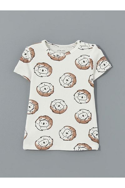 LC Waikiki New Season Crew Neck Printed Baby Boy Pajama Set - S5Bl38Z1