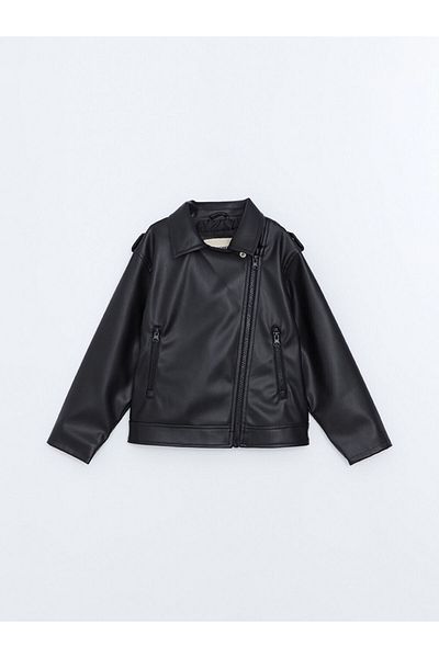 LC Waikiki Lcw Girl's Faux Leather Jacket Fast Fashion