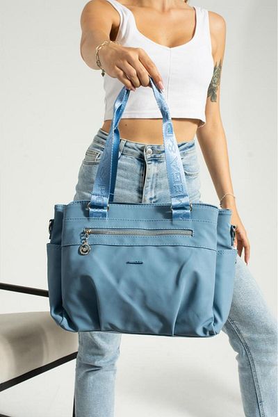 Baginn Geantă de umăr pentru femei din piele vegană - 35*25 cm, curea încrucișată, mâner Mega Bag din satin