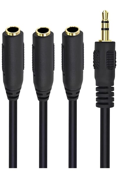 Derwell 5+1 Ses Sistemi Kablosu 3x3.5mm Stereo Dişi To 1x 3 Stereo 1 Erkek 3 ...