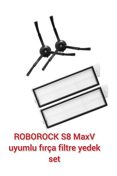 LİN GRUP مجموعة مرشحات الفرشاة المتوافقة مع ROBOROCK S8 MaxV، فرشاة كنس