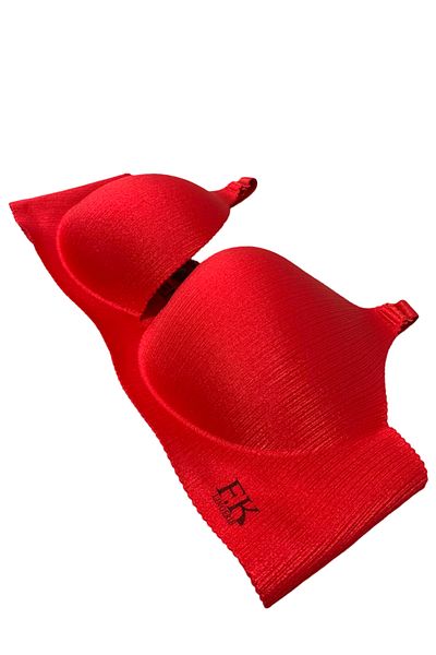 F.K Model 663 Sutien push-up roșu tăiat cu laser