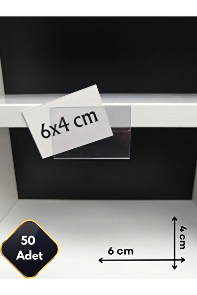 Global Türk 50 ad PVC Etiketlik isimlik Yapışkanlı Şeffaf Etiket Cebi 6x4 cm ...