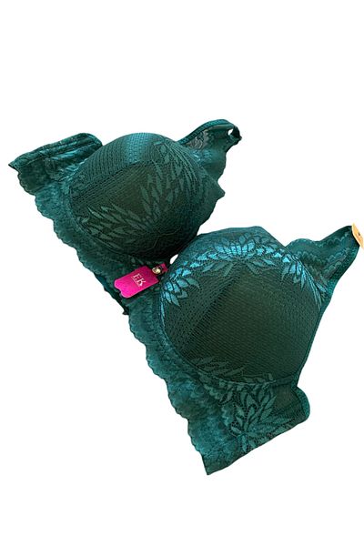 F.K 2160 Model Bra with Lace and Support - Emerald