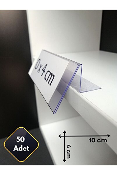 Şeffaf Etiket 50 Adet PVC Şeffaf Etiketlik isimlik Yapışkanlı Açılı Etiketlik...