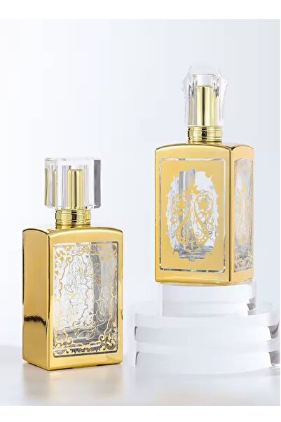 Hyd Hediyelik Doldurulabilir Cam Parfüm Şişesi 50 ml Gold Desenli