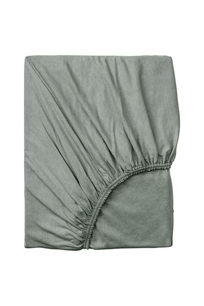 IKEA - Varvial, Fitted Sheet, Gray-Green, 140X200 cm