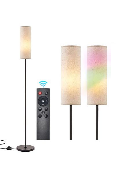 Lumely Nordic Modern Floor Lamp, With Bluetooth Remote, 3 Color Temperature, 9w Led Bulb, For Home