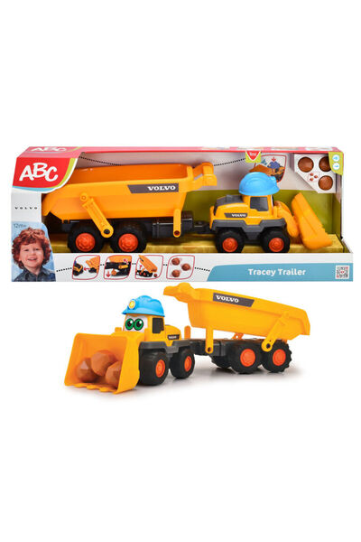 Dickie Toys ديكي تويز فولفو شاحنة رافعة مجنزرة مع مقطورة ABC تريسي