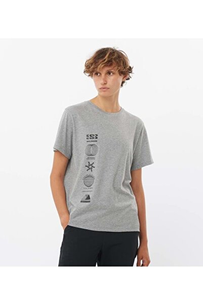 Salomon Lc2233 Logo Combo Ss Tee W T-Shirt Women's T-Shirt Gray