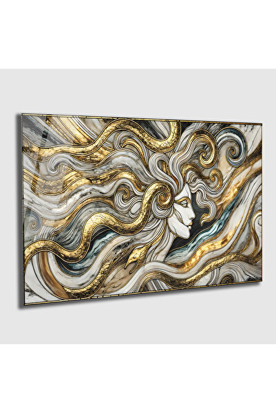 bestdecor Medusa Şahmeran Yılan Kadın, Modern Temperli Cam Tablo | Hediyelik,...