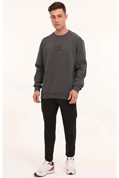 Lotto M-horton C Neck Swt T-sht Μακρυμάνικο T-shirt Ανδρικό μπλουζάκι καπνιστό