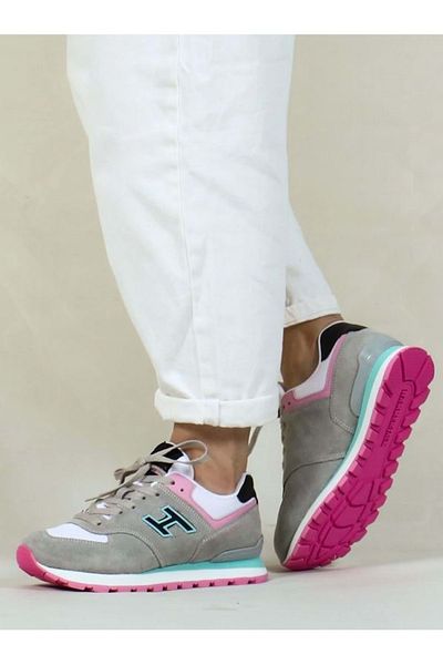 Hammer Jack Chile M 12-19253-g-m Unisex Sports Shoes - 100% γνήσιο δέρμα, γκρι-ροζ