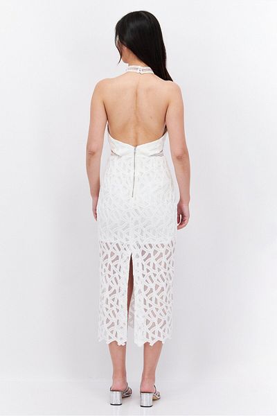Bardot Women Embroidered Midi Dress, Ivory