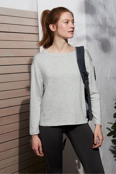 Tchibo Women Crew Neck Cosy Pullover Sweatshirt, Grey
