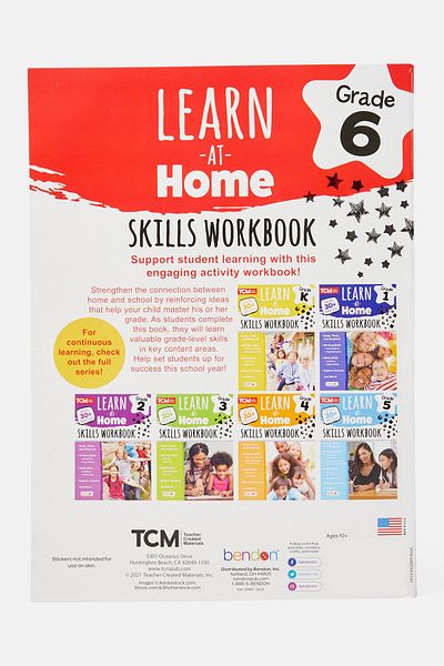 Bendon Learn At Home 6th Grade Skill Workbook, White