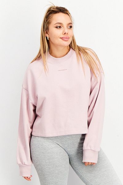 New Balance Women Relaxed Fit Long Sleeve Training Sweatshirt, Rose Pink