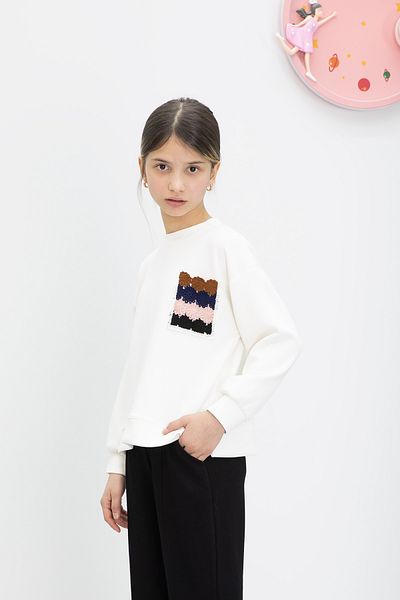 Cansın Mini Μαύρη δαντέλα τσέπη Flare Leg κοστούμι για κορίτσι - 19980