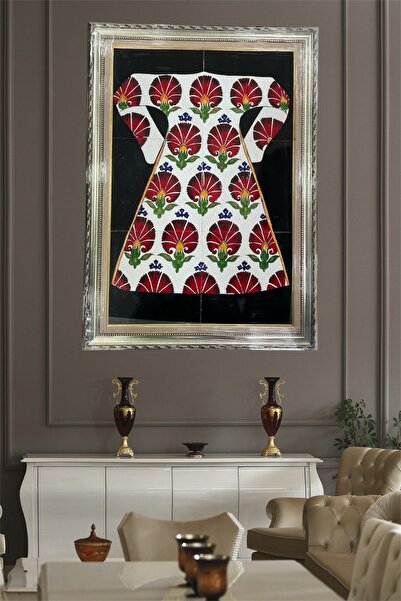 eporselen El Yapımı Kaftan Motifli Çini Duvar Tablosu (40 cm x 60 cm)