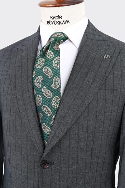 Kadir Büyükkaya Kırlangıç Yaka İki Düğmeli Erkek Takım Elbise-KAX1370S