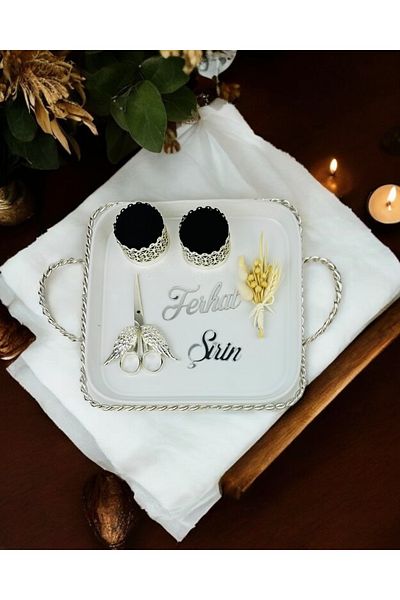 CyzHome Spark Square Porcelain Promise Engagement Tray