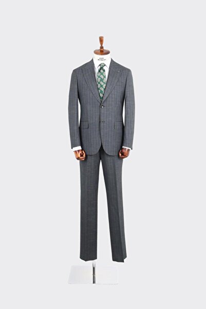 Kadir Büyükkaya Kırlangıç Yaka İki Düğmeli Erkek Takım Elbise-KAX1370S