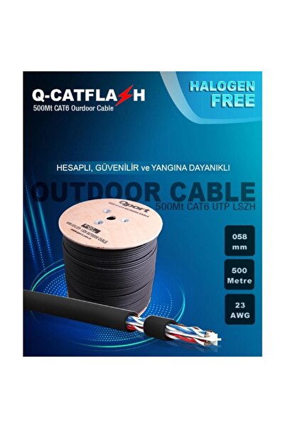 Qport كابل Q-CATFLASH 500M LSZH CAT6 للاستخدام الخارجي