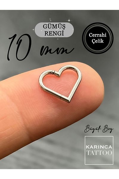 Karınca Piercing Gold or Silver Color Clip-on High Quality Ear Tragus Helix Rook Snug Daith Ring Heart Piercing
