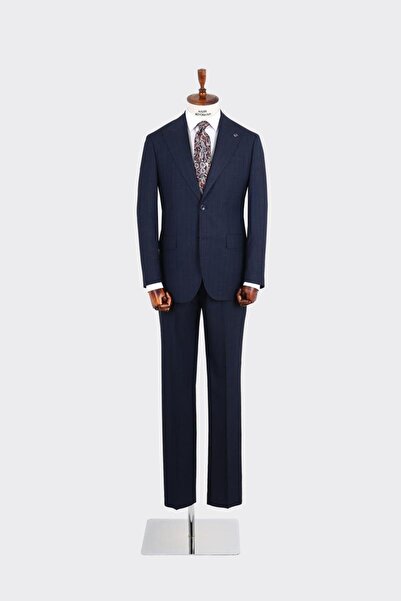 Kadir Büyükkaya Kırlangıç Yaka İki Düğmeli Erkek Takım Elbise-KAX1370S