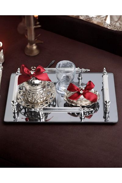 CyzHome Reverence Silver Promise Coffee Tray