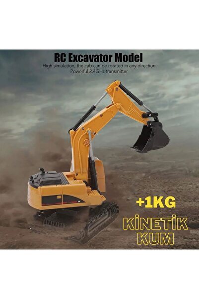 kosetoys Uzaktan Kumandalı Şarjlı Işıklı Kepçe 360 Derece Dönen 1 Kg Kinetik Kum