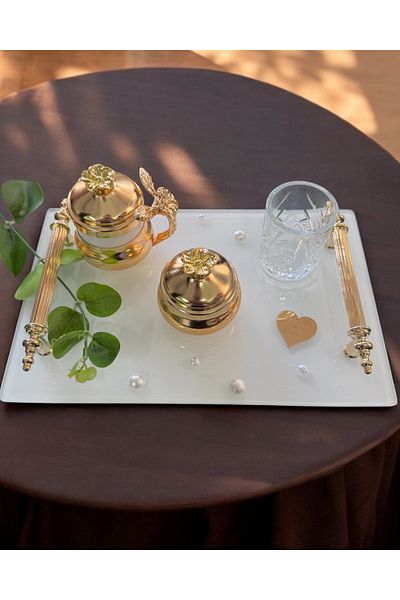 CyzHome Bonding Gold Promise Coffee Tray