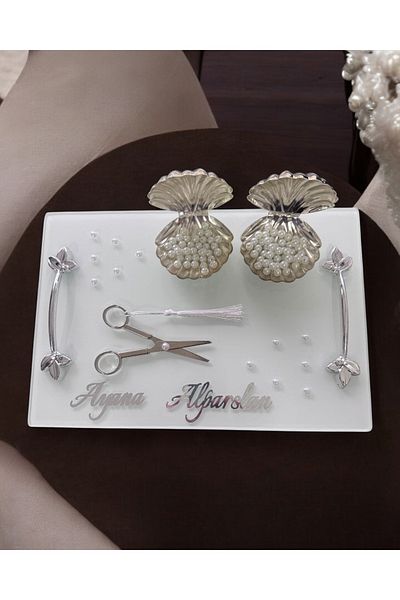 CyzHome Adore Rectangular Silver Engagement Tray