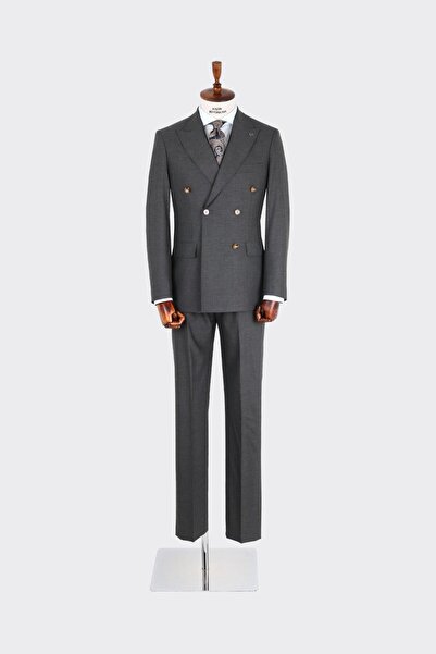 Kadir Büyükkaya Kırlangıç Yaka Kruvaze Erkek Takım Elbise-KAX1257S