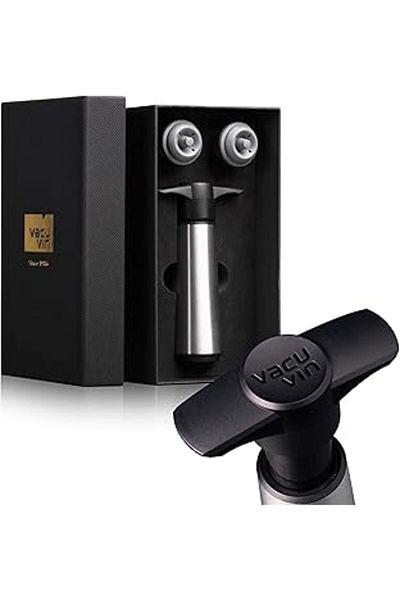 Cepahir Vacu Vin Wine Protector Stainless Steel Gift Box - Keep Your Wine Fresh and Delightful