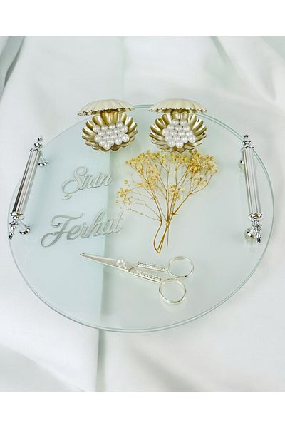 CyzHome Radiant Silver Double Glass Promise Tray